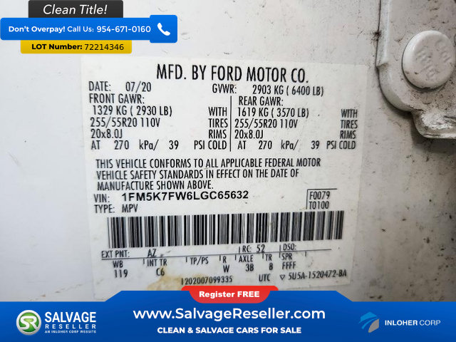 Used 2020 Ford Explorer Limited w/ Hybrid Equipment Group 310A RWD image 17