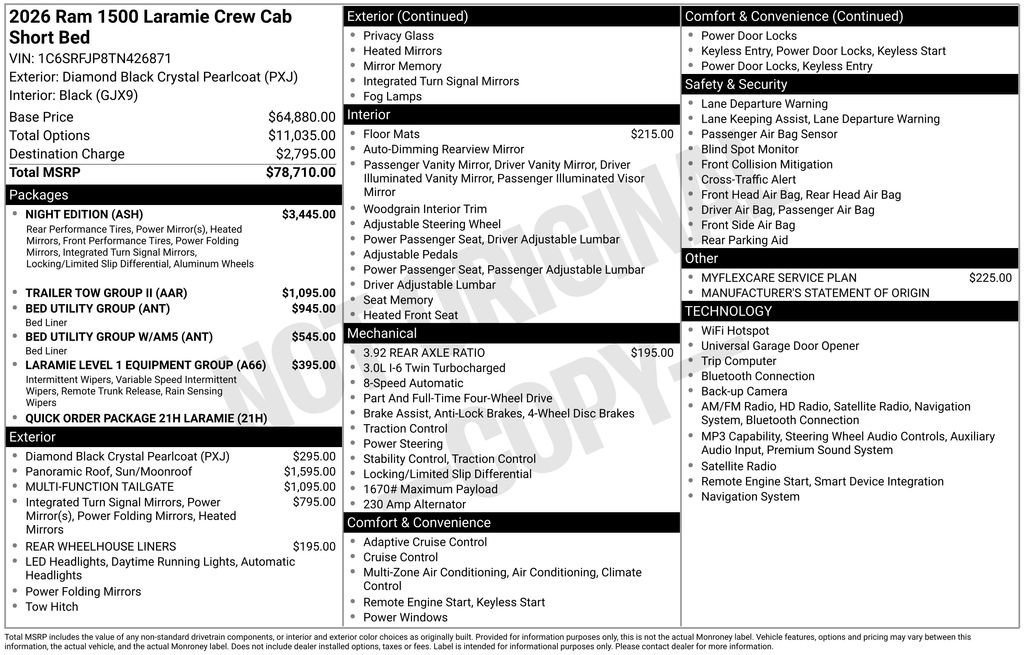 New 2026 RAM 1500 Laramie w/ Night Edition AWD/4WD image 1