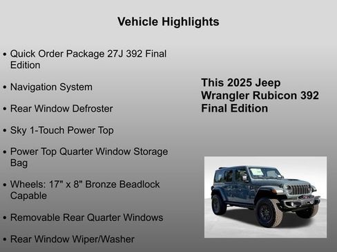 New 2025 Jeep Wrangler Unlimited Rubicon 392 image 5