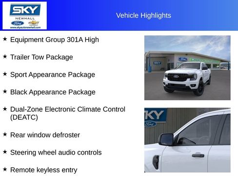New 2025 Ford Ranger XLT w/ Equipment Group 301A High image 12