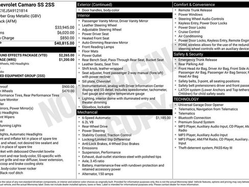 Used 2010 Chevrolet Camaro SS w/ LPO, Ground Effects Package RWD image 2