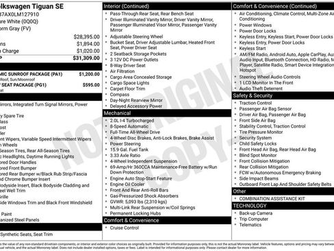 Used 2020 Volkswagen Tiguan SE w/ Panoramic Sunroof Package image 7