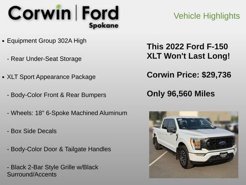 Used 2022 Ford F150 XLT w/ Equipment Group 302A High AWD/4WD image 18