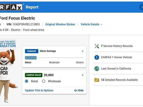 Used 2014 Ford Focus Electric Hatchback FWD image 2