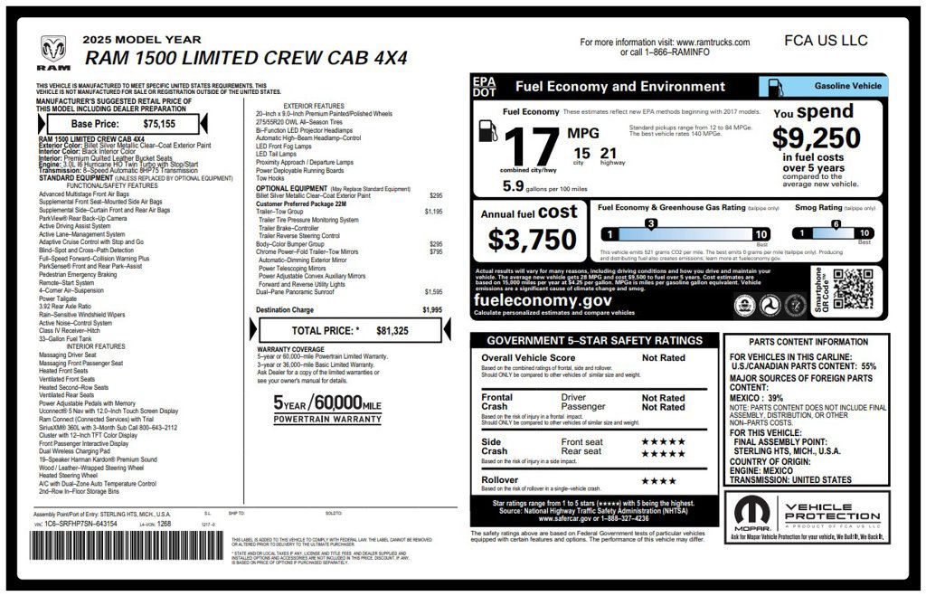 Used 2025 RAM 1500 Limited w/ Trailer Tow Group AWD/4WD image 3