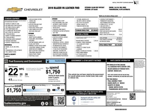 Used 2019 Chevrolet Blazer LT w/ Sun and Wheels Package image 3