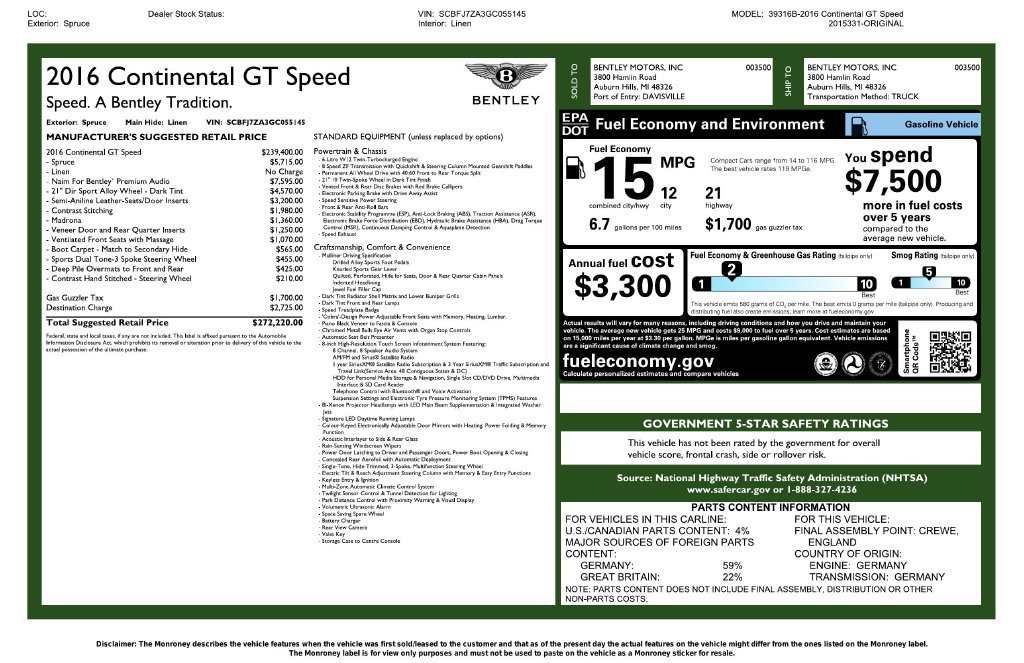 Used 2016 Bentley Continental GT Speed AWD/4WD image 3