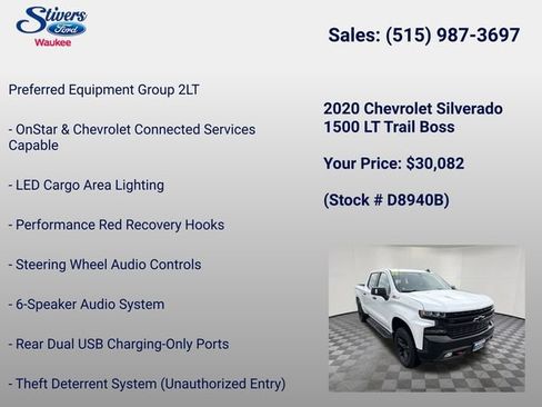 Used 2020 Chevrolet Silverado 1500 LT Trail Boss AWD/4WD image 34