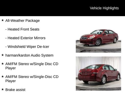 Used 2012 Subaru Legacy 2.5i Premium w/ All-Weather Pkg image 7