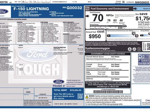 Certified 2022 Ford F150 Lightning Lariat w/ Equipment Group 511A High image 36