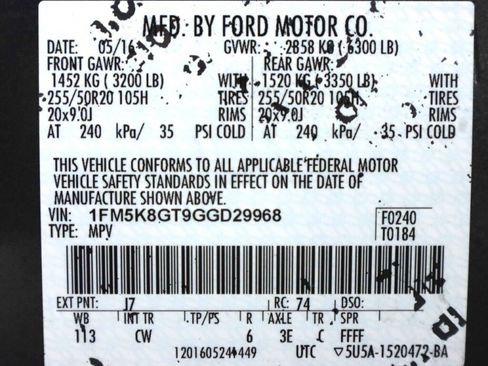 Used 2016 Ford Explorer Sport w/ Equipment Group 401A image 47