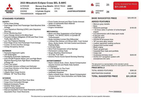 Used 2023 Mitsubishi Eclipse Cross SEL AWD/4WD image 2