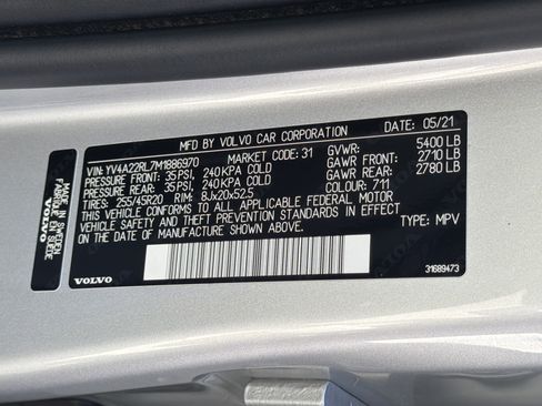 Certified 2021 Volvo XC60 T6 Inscription w/ Advanced Package AWD/4WD image 37