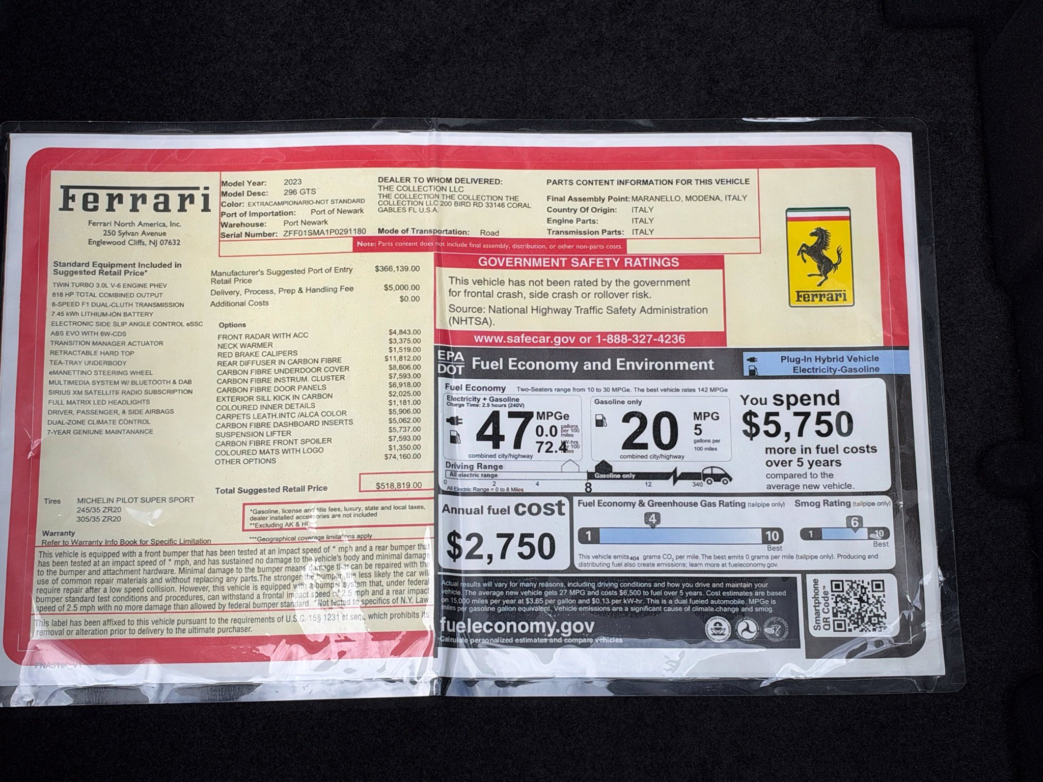 Used 2023 Ferrari 296 GTS RWD image 56