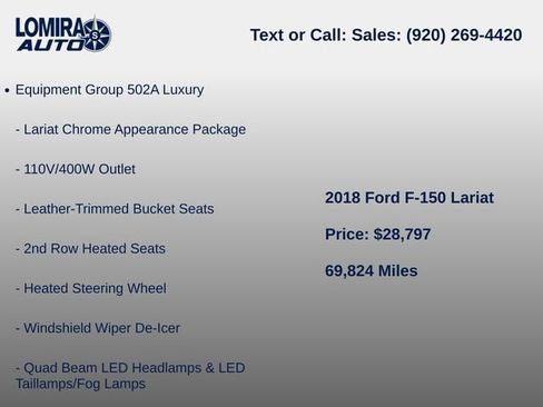 Used 2018 Ford F150 Lariat w/ Equipment Group 502A Luxury AWD/4WD image 7