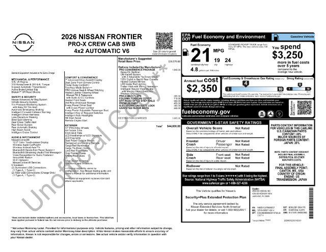 Used 2026 Nissan Frontier Pro-X w/ Pro-X Convenience Package RWD image 19