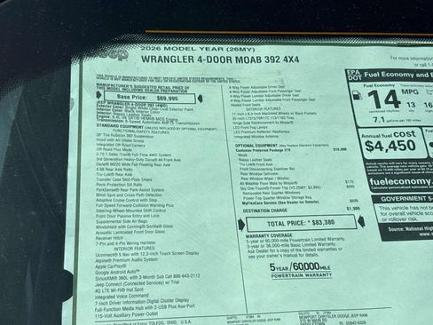 New 2026 Jeep Wrangler Unlimited Rubicon 392 AWD/4WD image 14