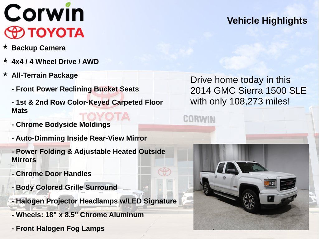 Used 2014 GMC Sierra 1500 SLE w/ All-Terrain Package AWD/4WD image 7
