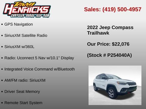 Used 2022 Jeep Compass Trailhawk w/ Trailhawk Elite Group AWD/4WD image 34