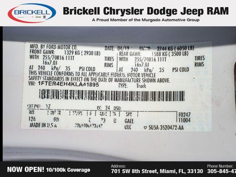 Used 2019 Ford Ranger XL w/ Equipment Group 101A Mid image 36