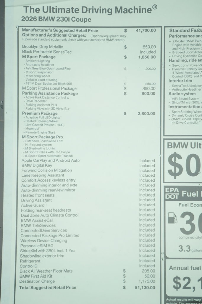 Used 2026 BMW 230i Coupe w/ Premium Package RWD image 9