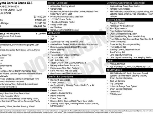 Used 2026 Toyota Corolla Cross XLE w/ Convenience Package AWD/4WD image 22