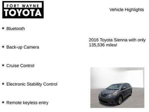 Used 2016 Toyota Sienna XLE w/ Protection Package AWD/4WD image 8
