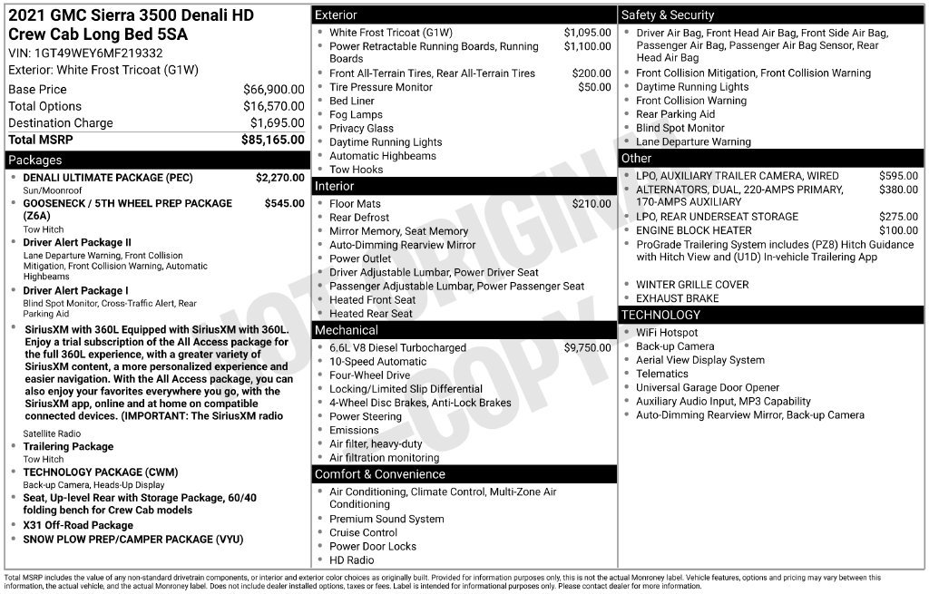 Used 2021 GMC Sierra 3500 Denali w/ Denali Ultimate Package AWD/4WD image 9