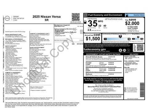 Used 2025 Nissan Versa SR w/ Trunk Package FWD image 27