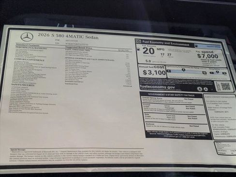 New 2026 Mercedes-Benz S 580 4MATIC Sedan image 19