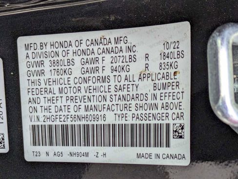 Certified 2022 Honda Civic Sport image 31