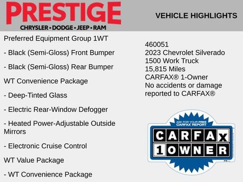 Used 2023 Chevrolet Silverado 1500 W/T w/ WT Value Package image 6