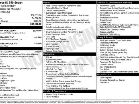 Used 2014 Lexus IS 250 AWD w/ Navigation Package image 28