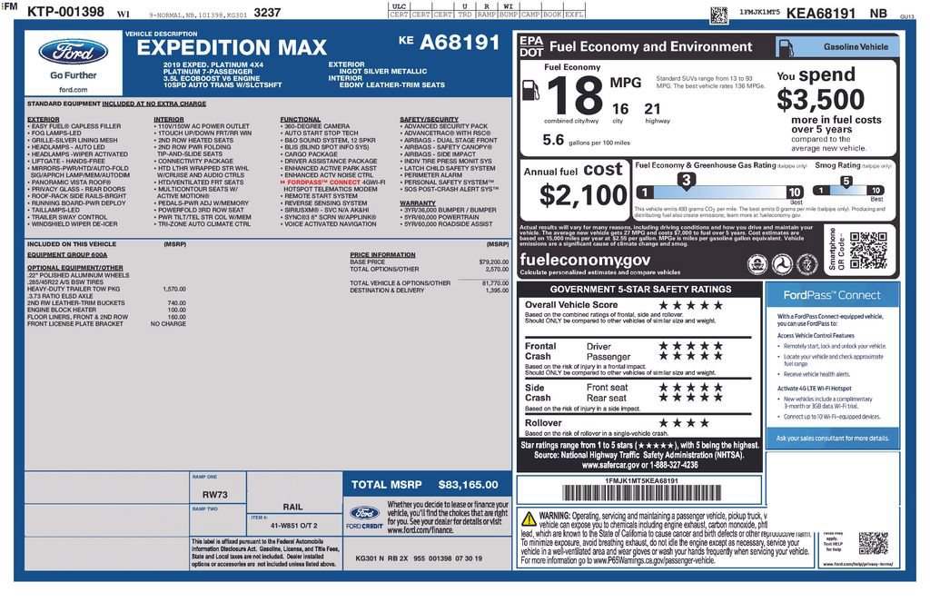 Used 2019 Ford Expedition Max Platinum AWD/4WD image 4
