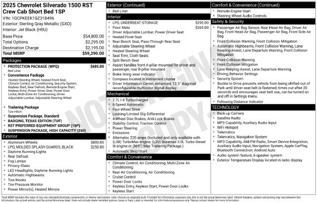 Used 2025 Chevrolet Silverado 1500 RST w/ Protection Package AWD/4WD image 49