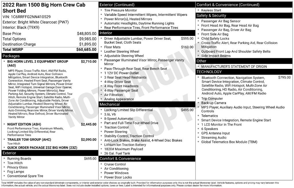 Used 2022 RAM 1500 Big Horn AWD/4WD image 69