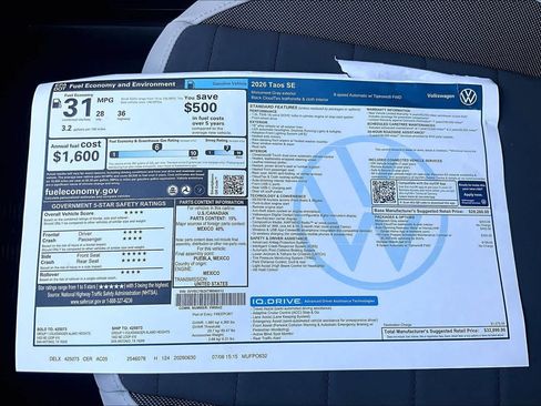 New 2026 Volkswagen Taos SE FWD image 22