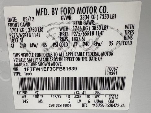 Used 2012 Ford F150 XLT w/ XLT Chrome Pkg image 54