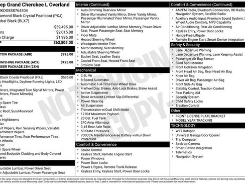 New 2025 Jeep Grand Cherokee L Overland w/ Trailer Tow Package AWD/4WD image 22