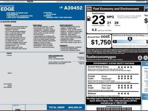 Certified 2020 Ford Edge Titanium w/ Equipment Group 301A AWD/4WD image 4