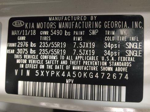 Used 2019 Kia Sorento SX w/ SX Touring Package FWD image 33