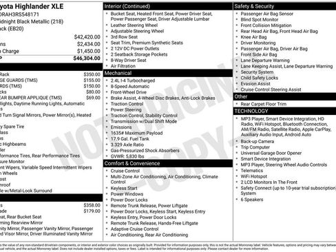 Used 2024 Toyota Highlander XLE FWD image 2