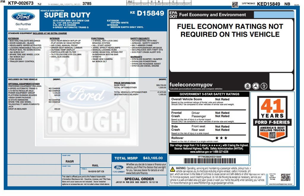 Used 2019 Ford F250 XL w/ Power Equipment Group AWD/4WD image 6