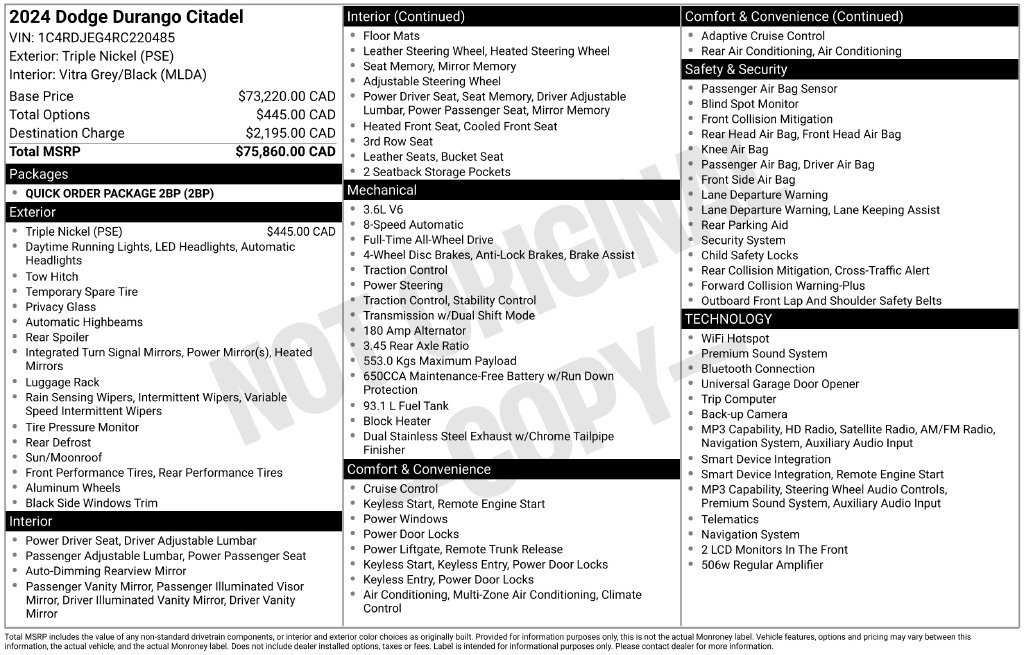 Used 2024 Dodge Durango Citadel AWD/4WD image 7