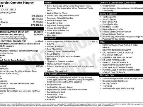 Used 2020 Chevrolet Corvette Stingray Preferred Cpe w/ 2LT Preferred Equipment Group RWD image 6
