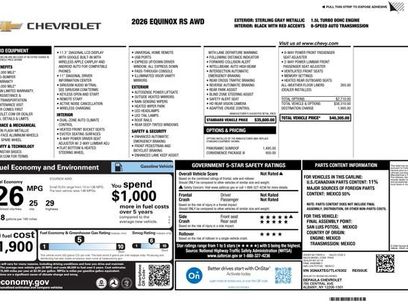 New 2026 Chevrolet Equinox RS w/ Convenience Package III