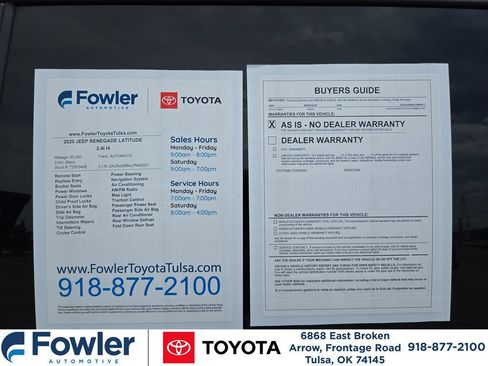 Used 2020 Jeep Renegade Altitude FWD image 35