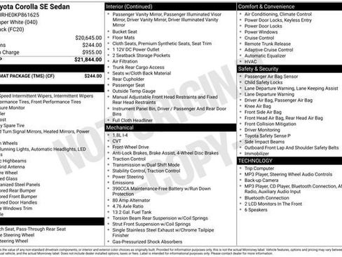 Certified 2019 Toyota Corolla SE w/ Carpet Mat Package (TMS) FWD image 34