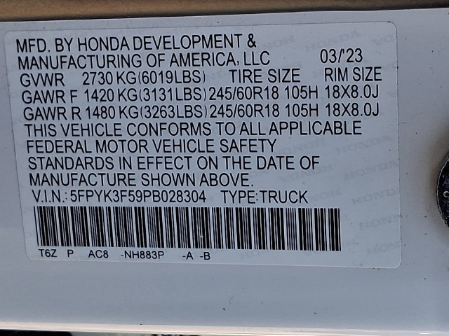 Used 2023 Honda Ridgeline RTL image 27