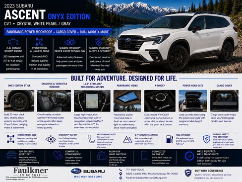 Certified 2023 Subaru Ascent Onyx Edition w/ Popular Package - Onyx AWD/4WD image 2